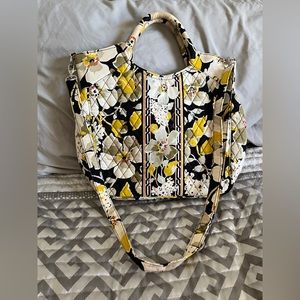 Vera bradley yellow print handbag